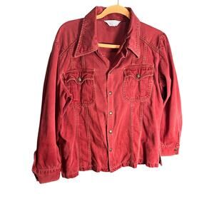 Vintage Mr. Leggs 80s Button Shirt Men’s Sz L Red Grunge Outdoor Business Casual